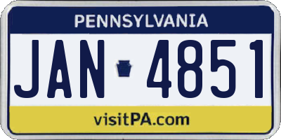 PA license plate JAN4851