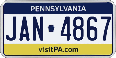 PA license plate JAN4867