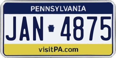 PA license plate JAN4875