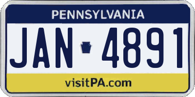 PA license plate JAN4891