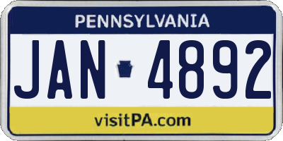 PA license plate JAN4892