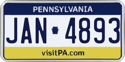 PA license plate JAN4893