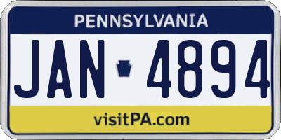 PA license plate JAN4894