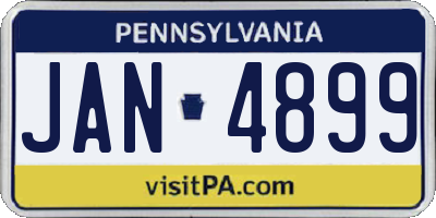 PA license plate JAN4899