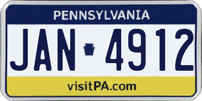 PA license plate JAN4912