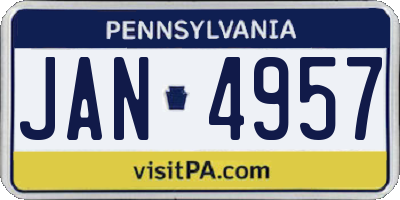 PA license plate JAN4957
