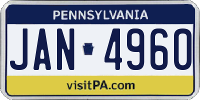 PA license plate JAN4960
