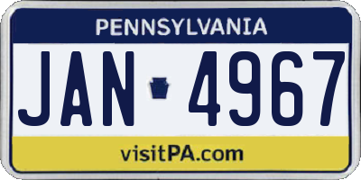 PA license plate JAN4967