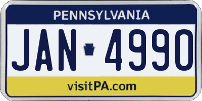 PA license plate JAN4990