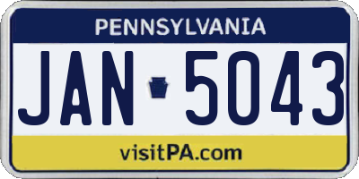 PA license plate JAN5043