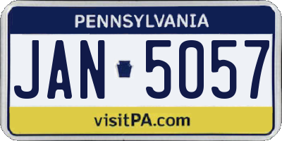 PA license plate JAN5057