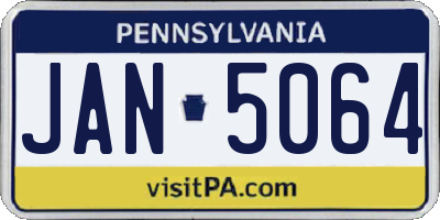 PA license plate JAN5064