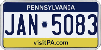 PA license plate JAN5083