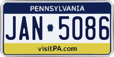 PA license plate JAN5086