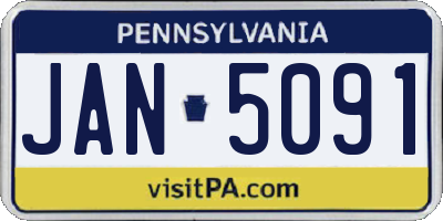 PA license plate JAN5091