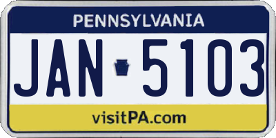 PA license plate JAN5103