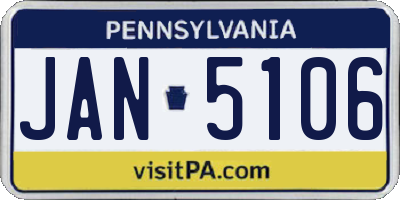PA license plate JAN5106