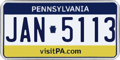 PA license plate JAN5113