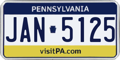 PA license plate JAN5125