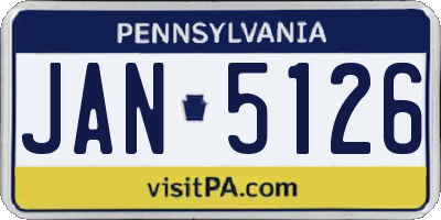 PA license plate JAN5126