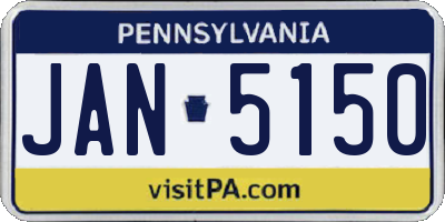PA license plate JAN5150