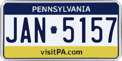 PA license plate JAN5157