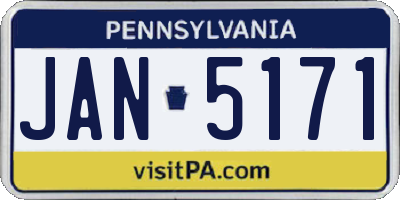 PA license plate JAN5171