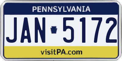 PA license plate JAN5172
