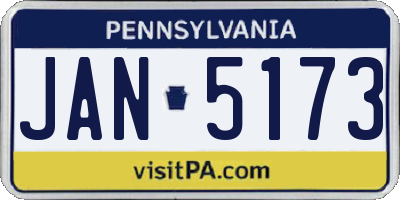 PA license plate JAN5173