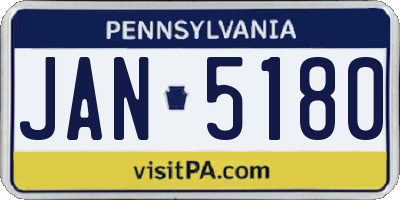 PA license plate JAN5180
