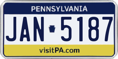 PA license plate JAN5187