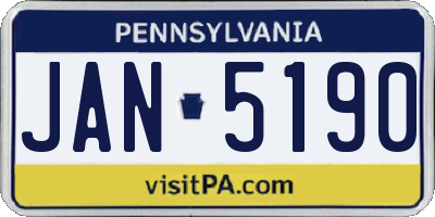 PA license plate JAN5190
