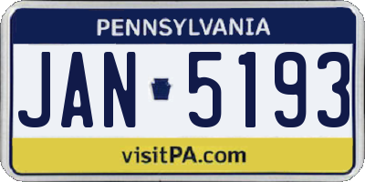 PA license plate JAN5193