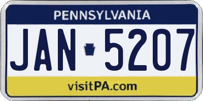 PA license plate JAN5207