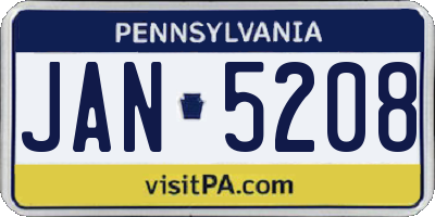 PA license plate JAN5208