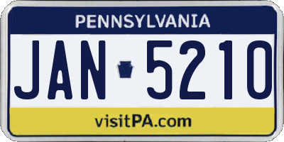 PA license plate JAN5210