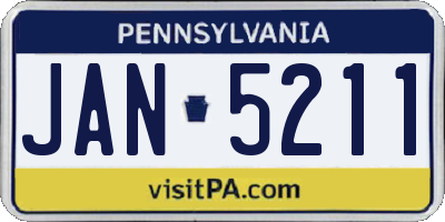 PA license plate JAN5211