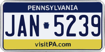 PA license plate JAN5239