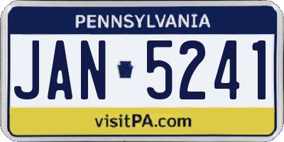 PA license plate JAN5241