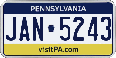 PA license plate JAN5243