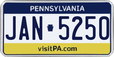 PA license plate JAN5250