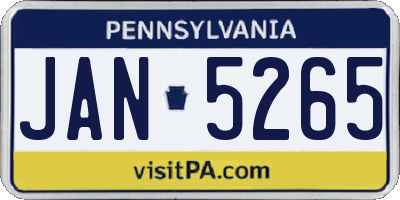 PA license plate JAN5265