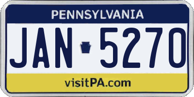 PA license plate JAN5270