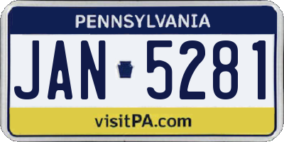 PA license plate JAN5281