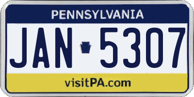 PA license plate JAN5307