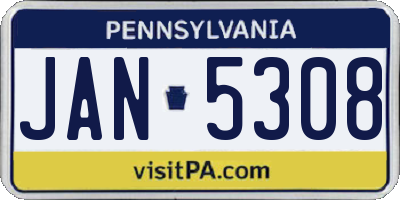 PA license plate JAN5308
