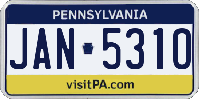 PA license plate JAN5310