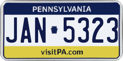 PA license plate JAN5323