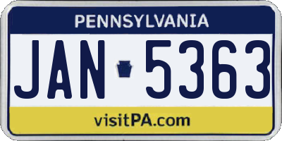 PA license plate JAN5363