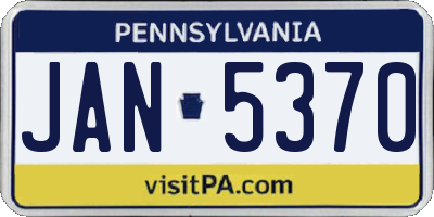 PA license plate JAN5370